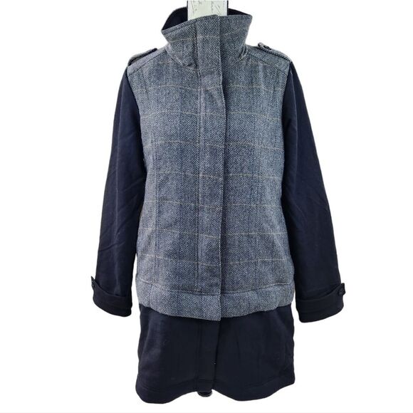 PrAna NWT Caprise Herringbone Gravel Black / Gray Jacket Coat Convertible Medium - Picture 3 of 12